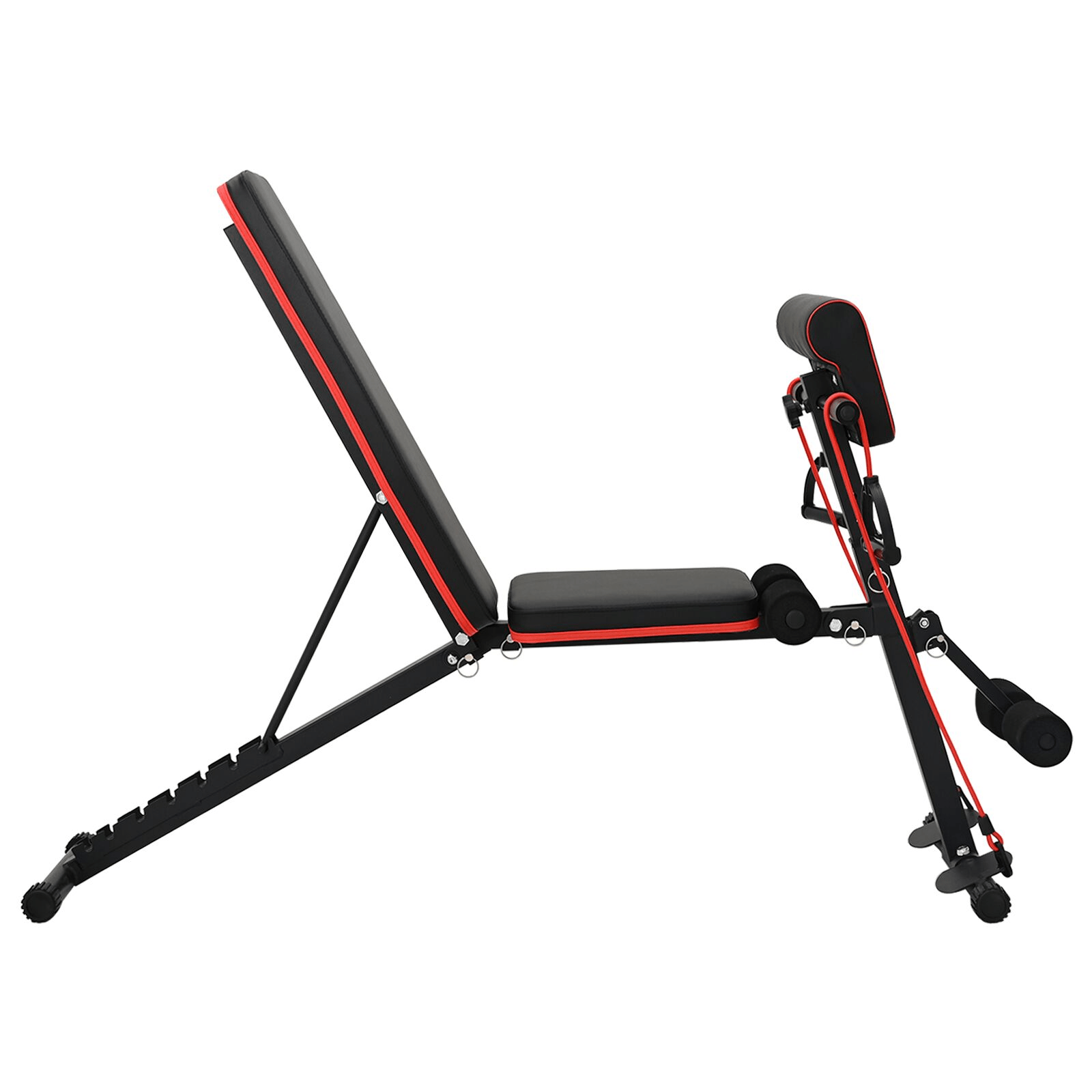 vidaXL Weight Bench with Resistance Bands, 150 kg Capacity, Black Steel - Home Gym - Fitness Max