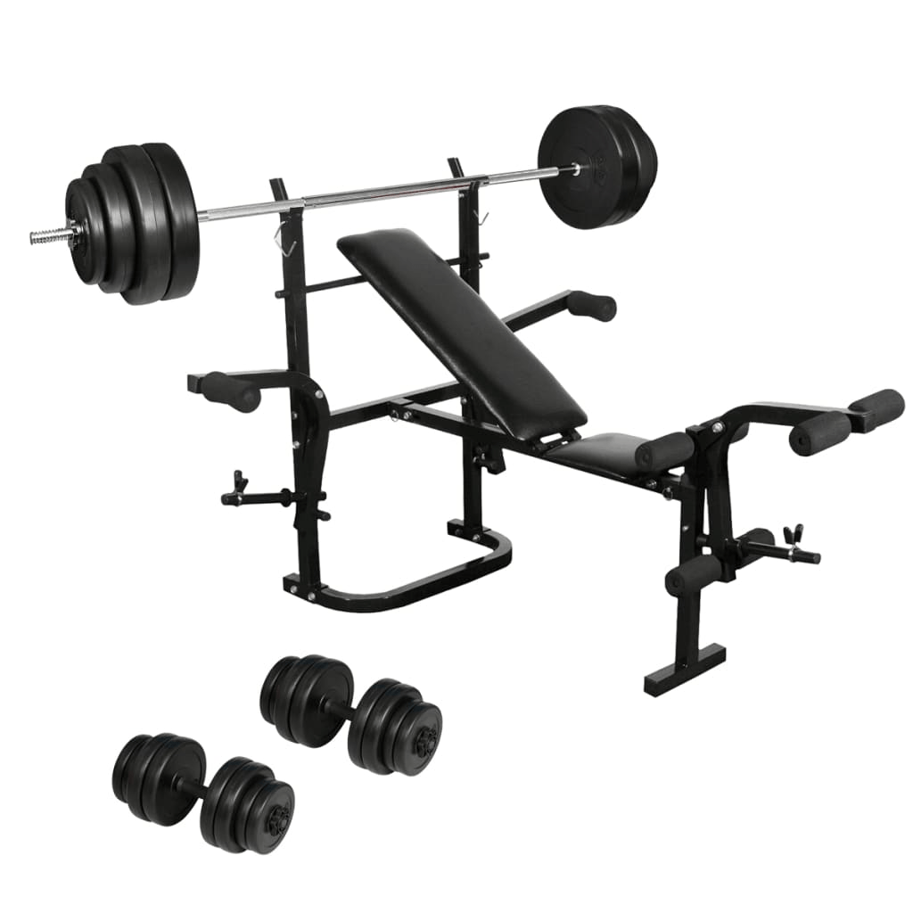 Folding Weight Bench Dumbbell Barbell Set for Home Gym - Fitness Max