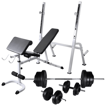 Workout Bench vidaXL Adjustable Workout Bench with Weight Rack, 60.5kg