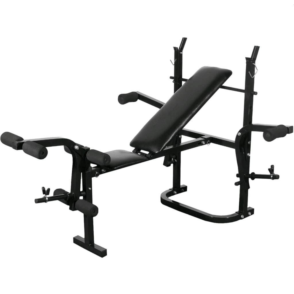 vidaXL Black Weight Bench: Adjustable, Foldable for Full Body Home Workout - Fitness Max