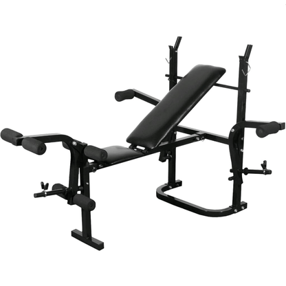 vidaXL Black Weight Bench: Adjustable, Foldable for Full Body Home Workout - Fitness Max