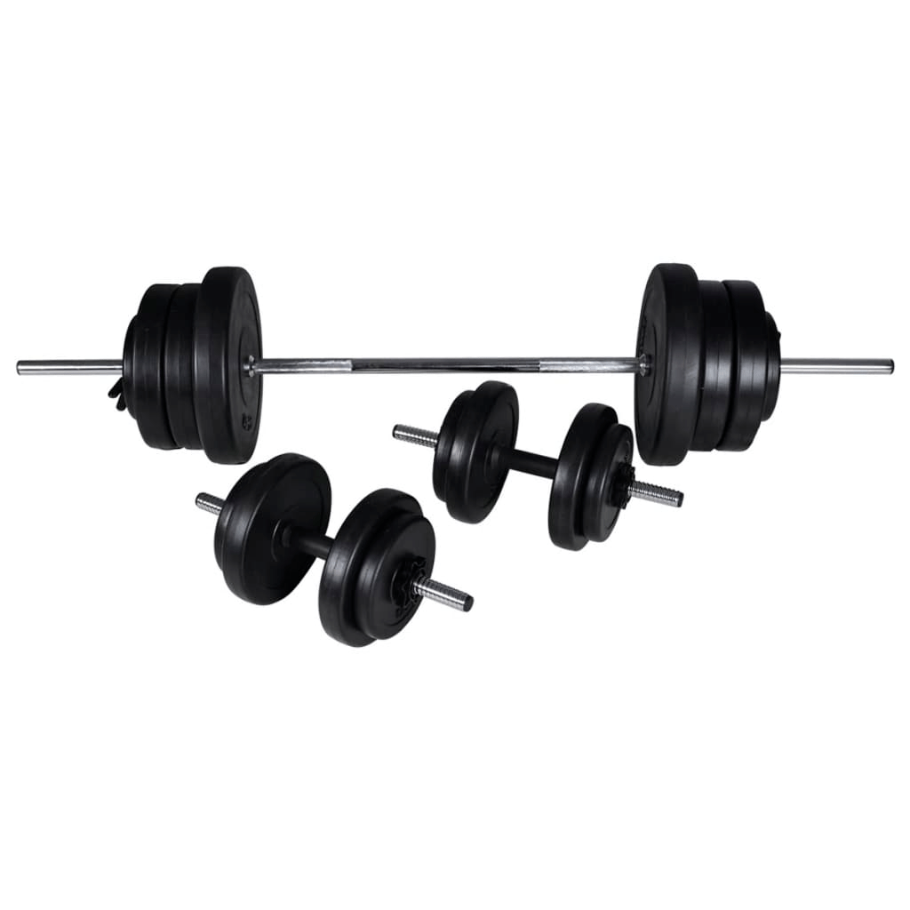 vidaXL Weight Bench and Rack & 60.5kg Barbell and Dumbbell Set - Home Gym - Fitness Max