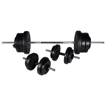vidaXL Weight Bench and Rack & 60.5kg Barbell and Dumbbell Set - Home Gym - Fitness Max