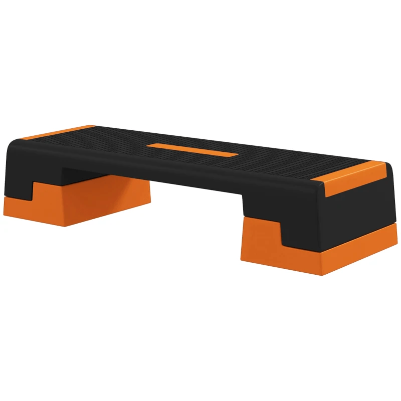 Adjustable Exercise Stepper for Home Workouts, Orange, 15/20/25cm - Fitness Max