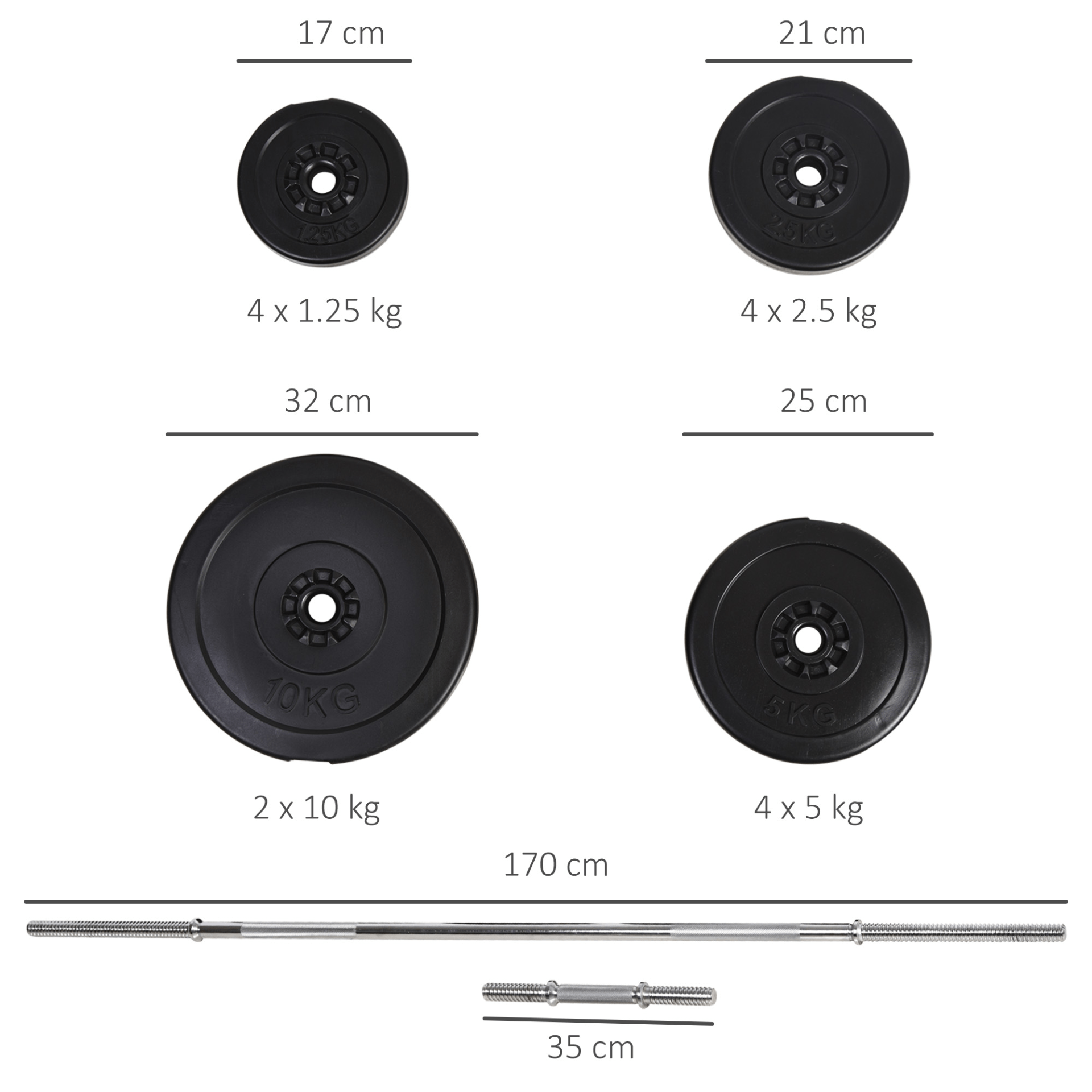 Adjustable 65kg Barbell Dumbbells Set - Fitness Max