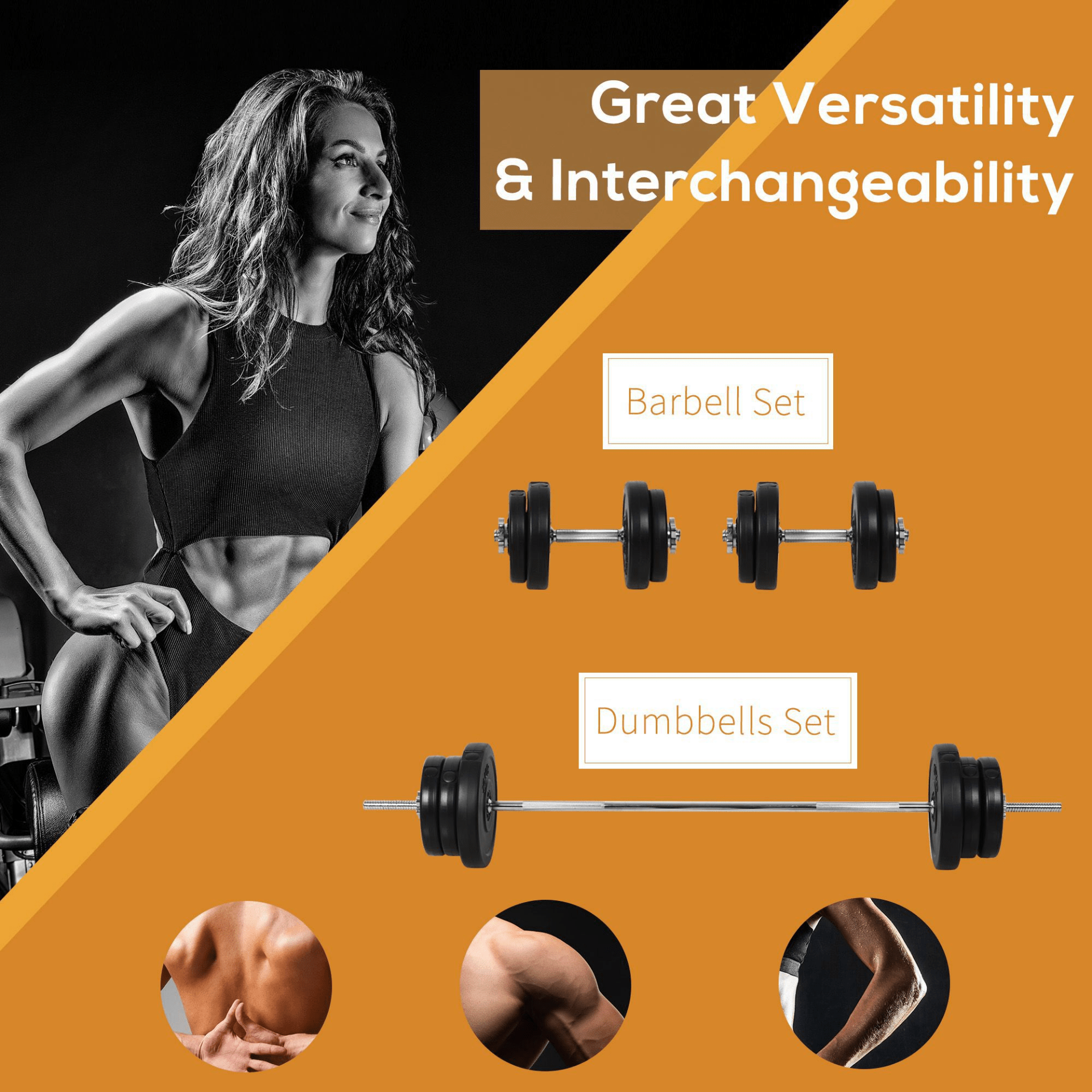 Adjustable 65kg Barbell Dumbbells Set - Fitness Max