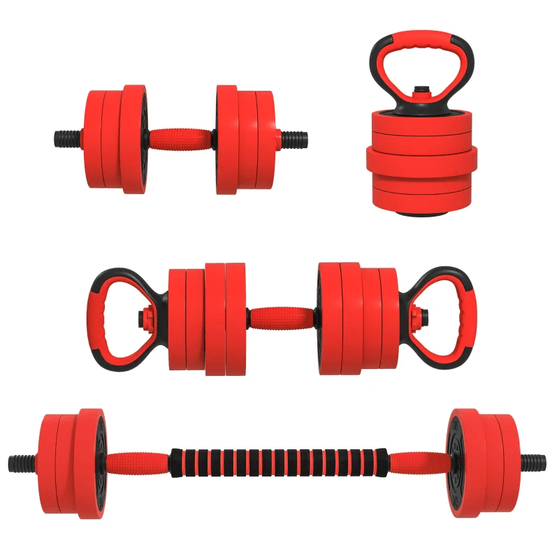 SPORTNOW 20kg Adjustable Weight Set: Dumbbells, Barbell, Kettlebell, Push-Up Stand - Fitness Max