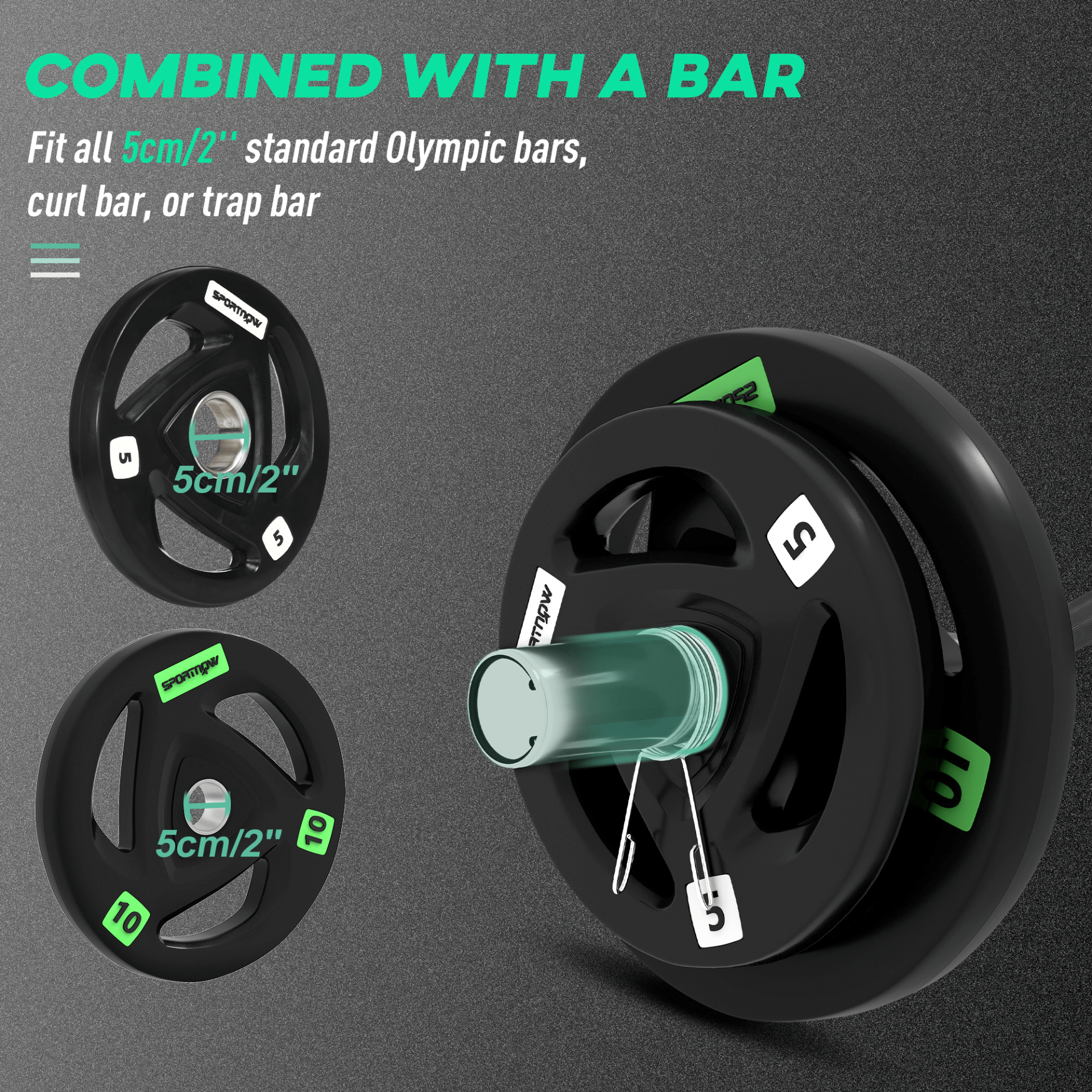 SPORTNOW Olympic EZ Curl Bar Set with 30kg Weight Plates & Spring Clips - Fitness Max