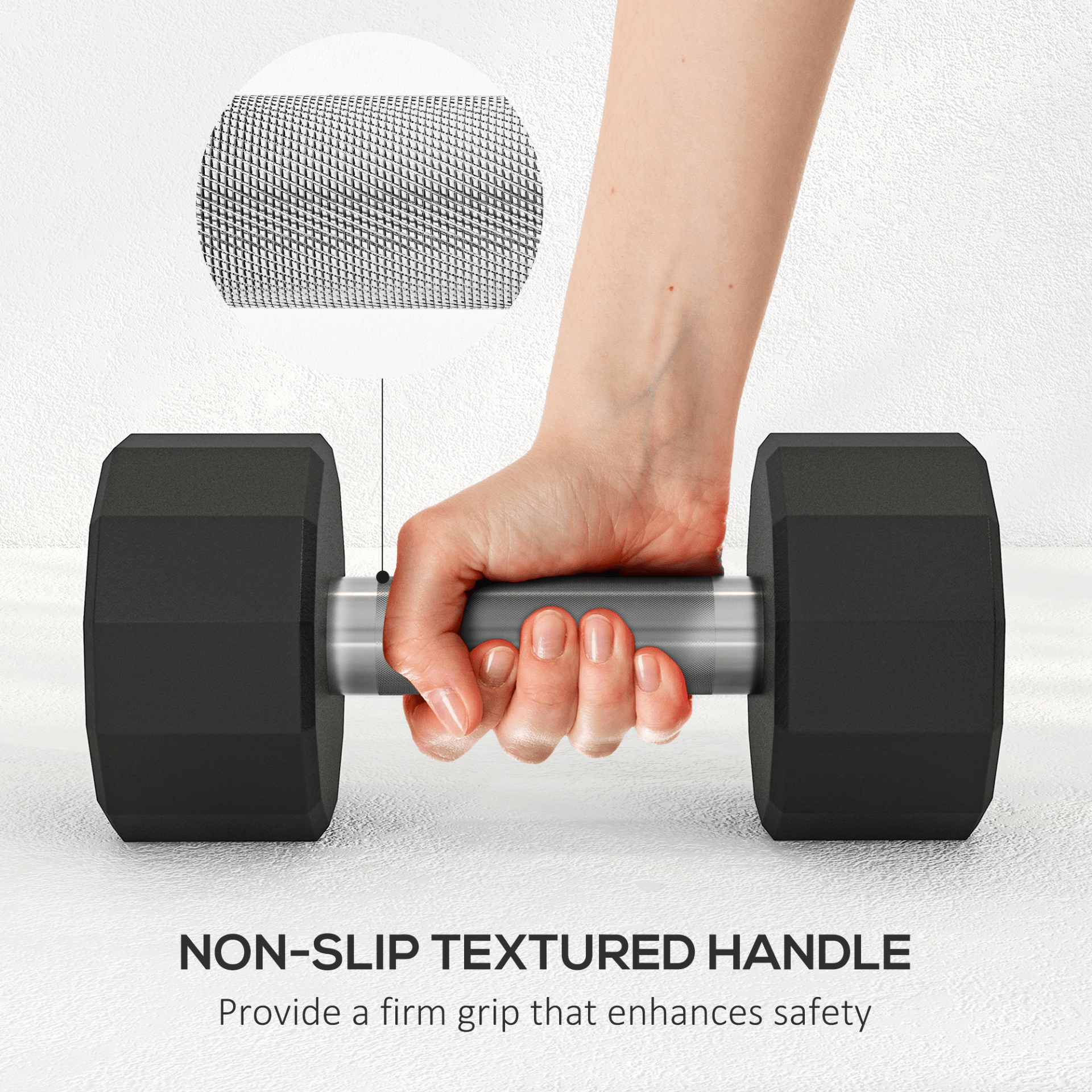 2 x 8kg Dumbbells Set with 12-Sided Grip for Home Gym - Fitness Max