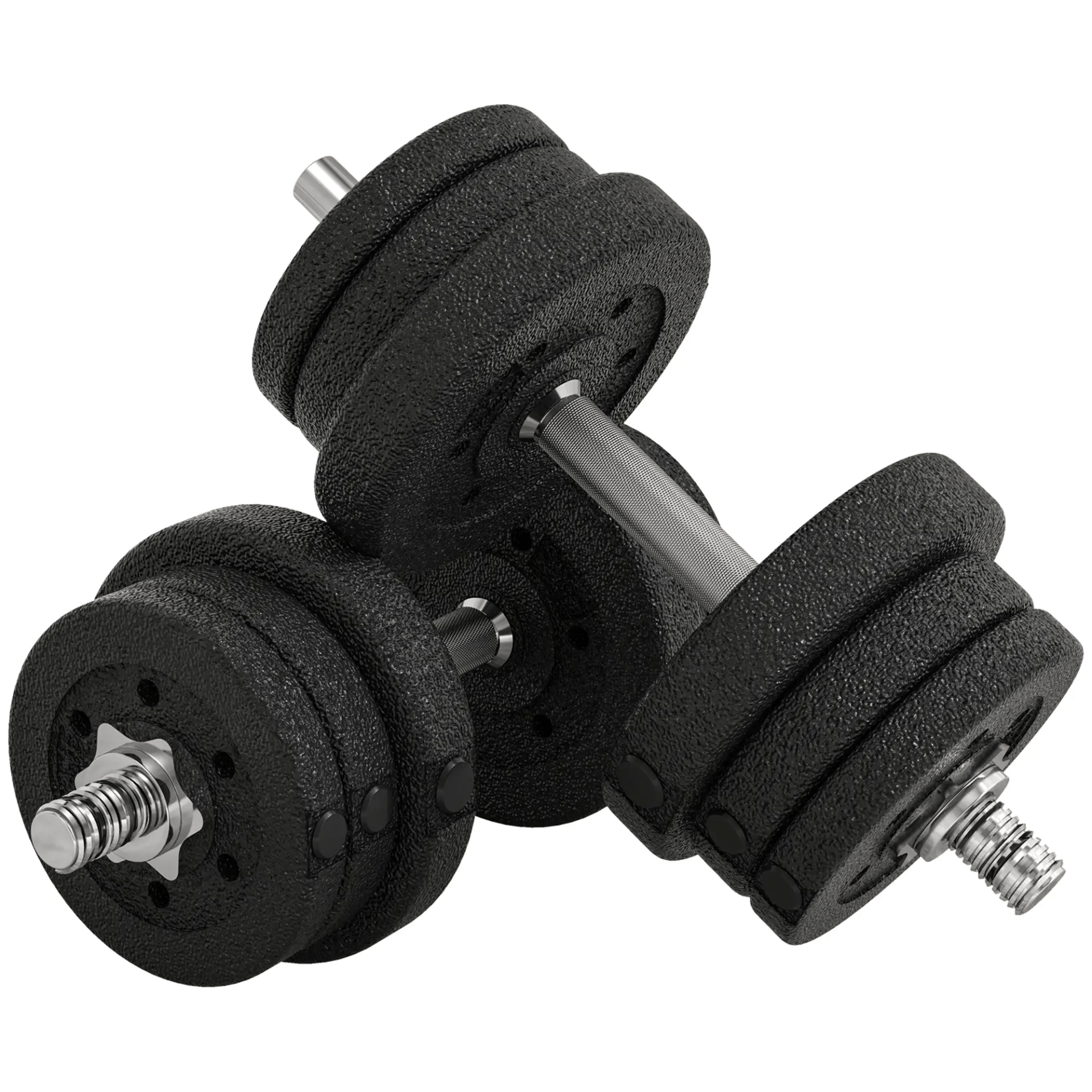 25KG HOMCOM Black Dumbbells Set for Home - Fitness Max