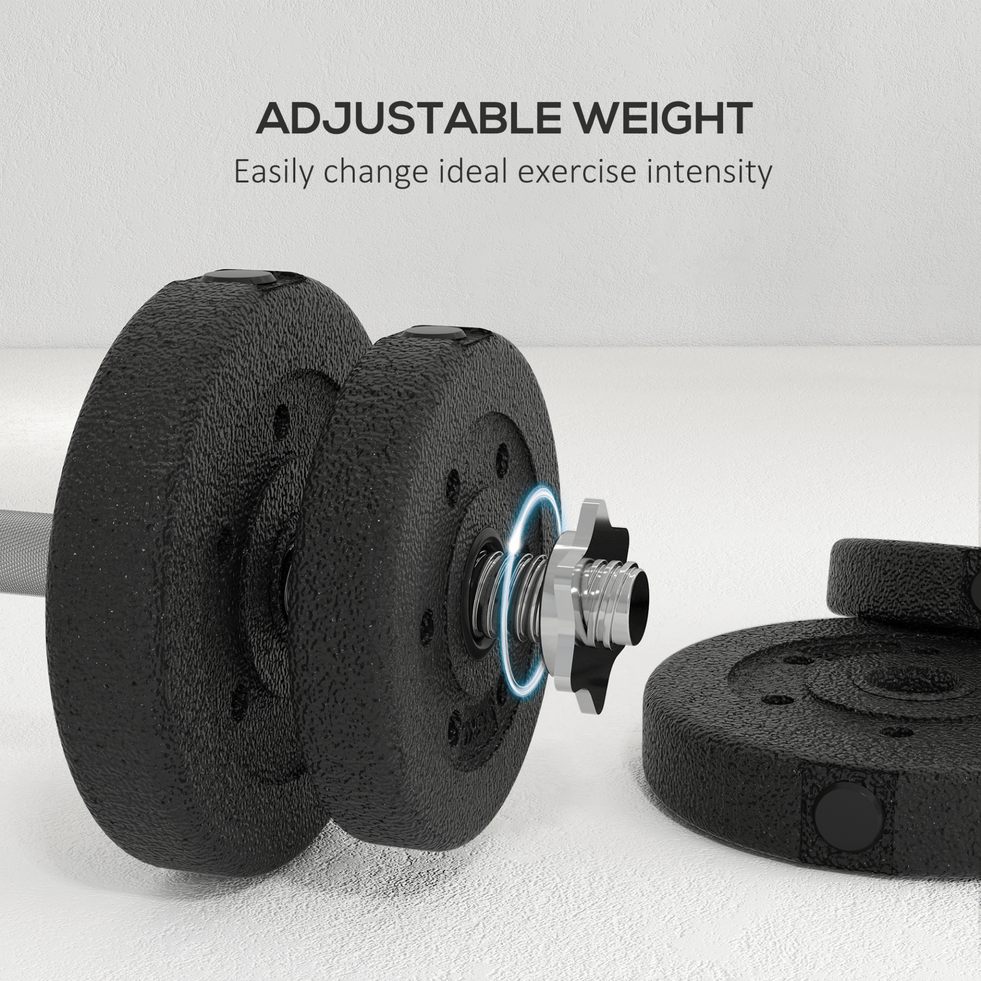 25KG HOMCOM Black Dumbbells Set for Home - Fitness Max