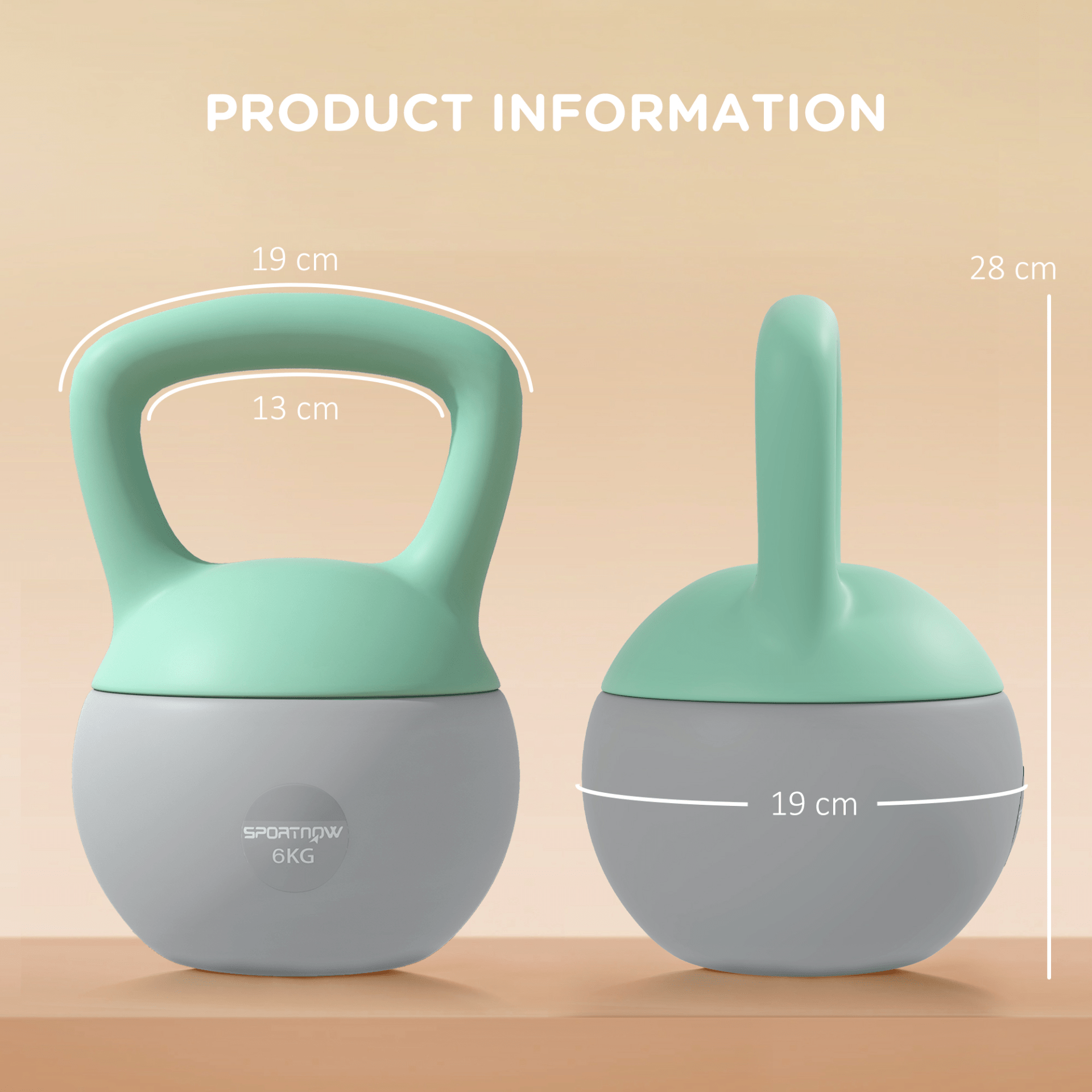 6KG Kettlebell with Non-Slip Handle and Soft Base - Fitness Max