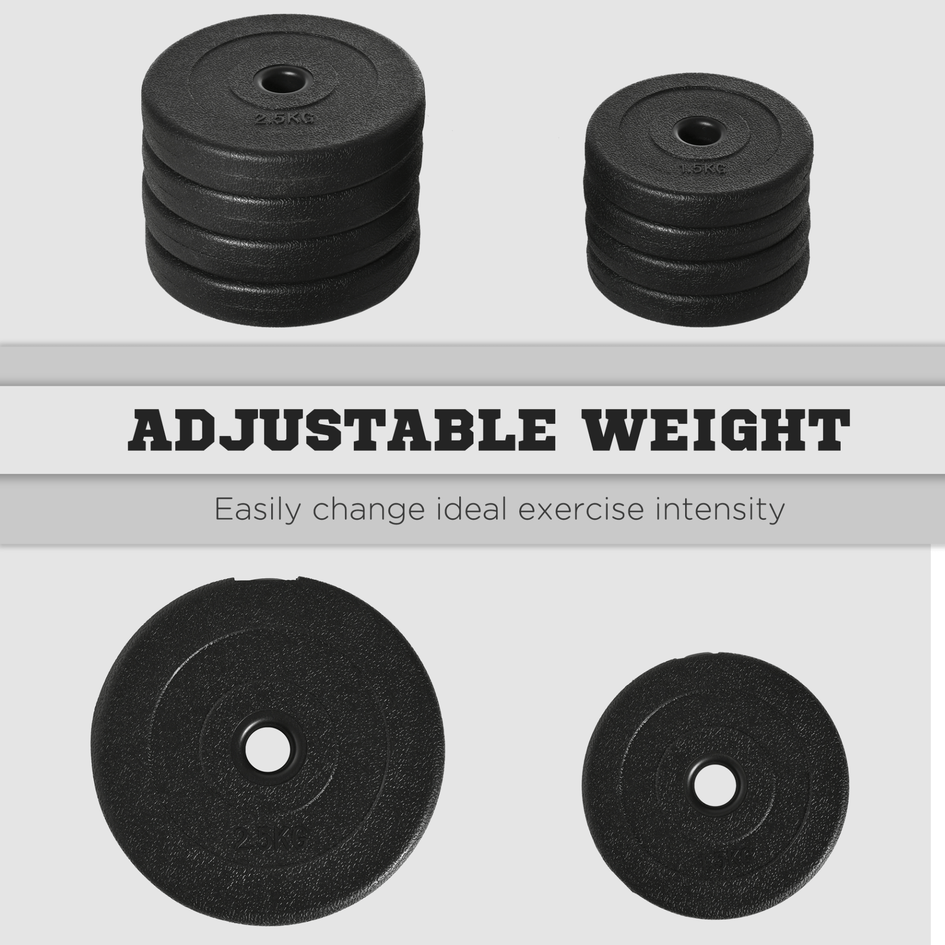 Adjustable 20KG Dumbbells Set for Home Office Gym Fitness, Black - Fitness Max