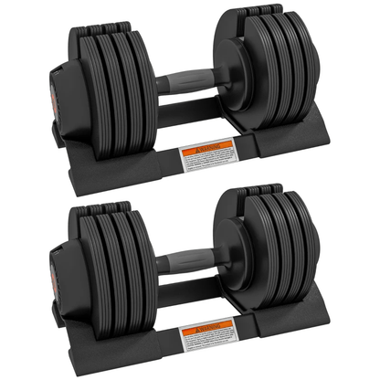 Adjustable Dumbbells Set 2x20KG, 4-in-1 Home Gym Weights Storage Tray Black Fitness - Fitness Max