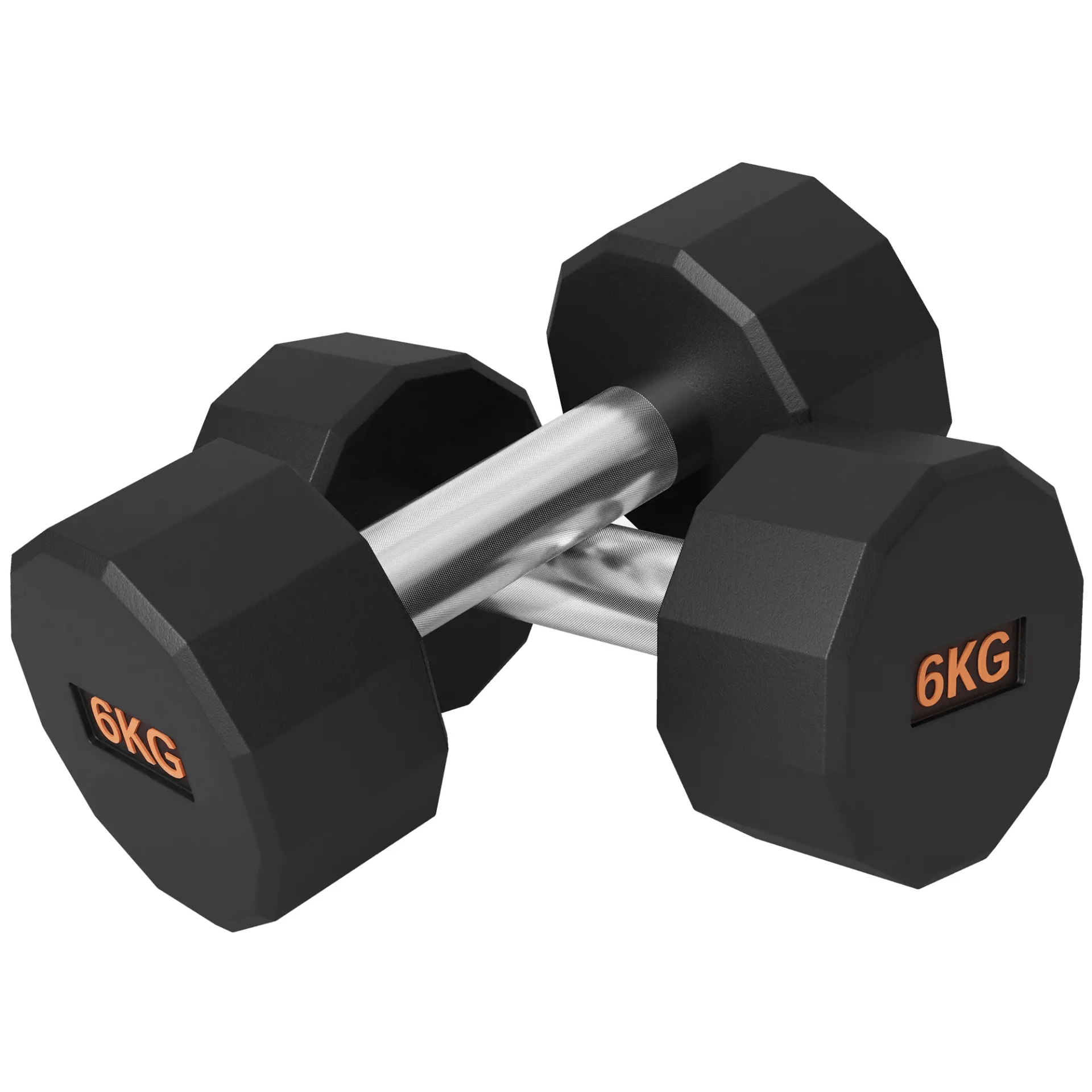 SPORTNOW 12-Sided Dumbbells Set 6kg Non-Slip Weights Home Gym Men Women - Fitness Max