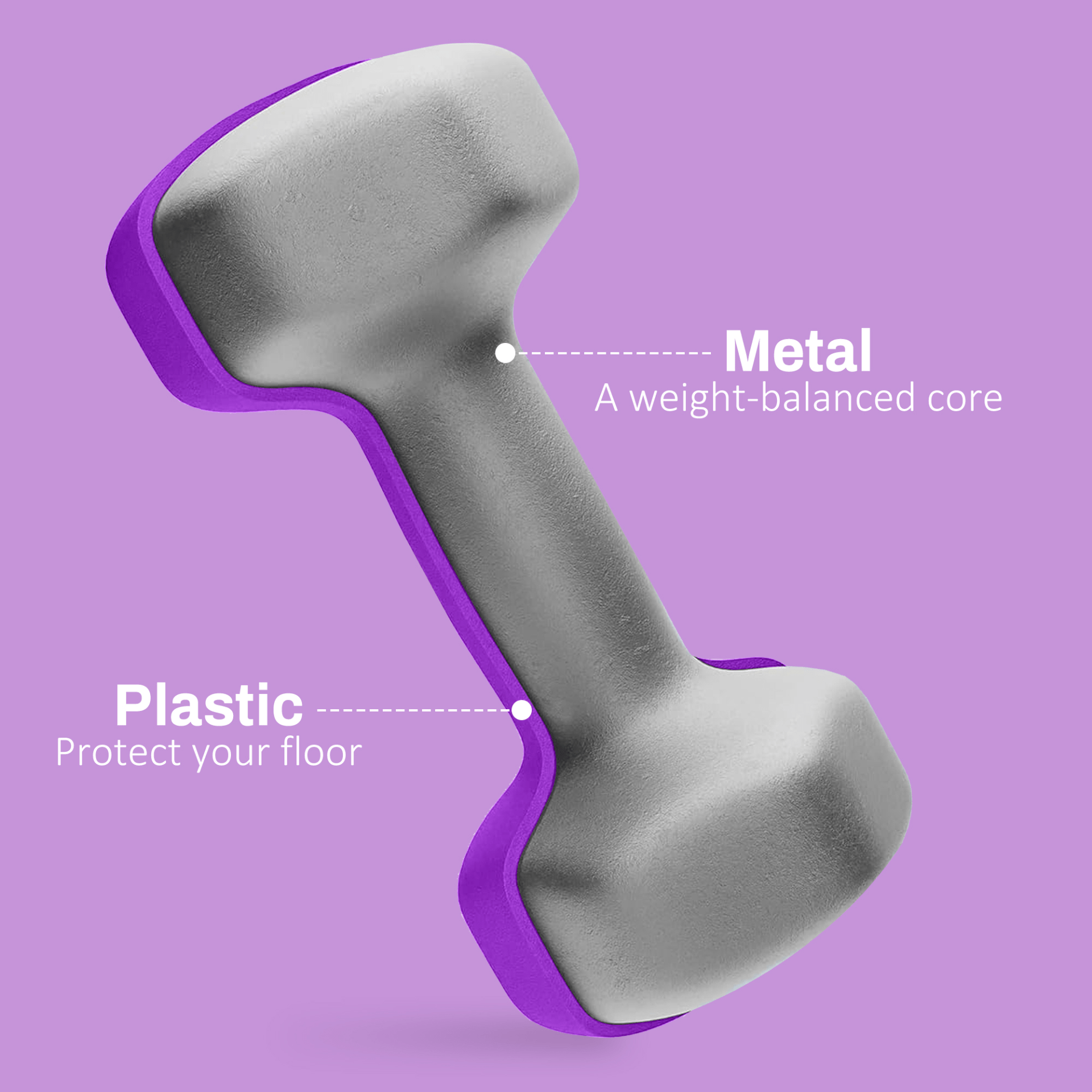 SPORTNOW 2 x 4kg Hex Dumbbell Set - Purple, Non-Slip Grip, Floor Protection - Fitness Max