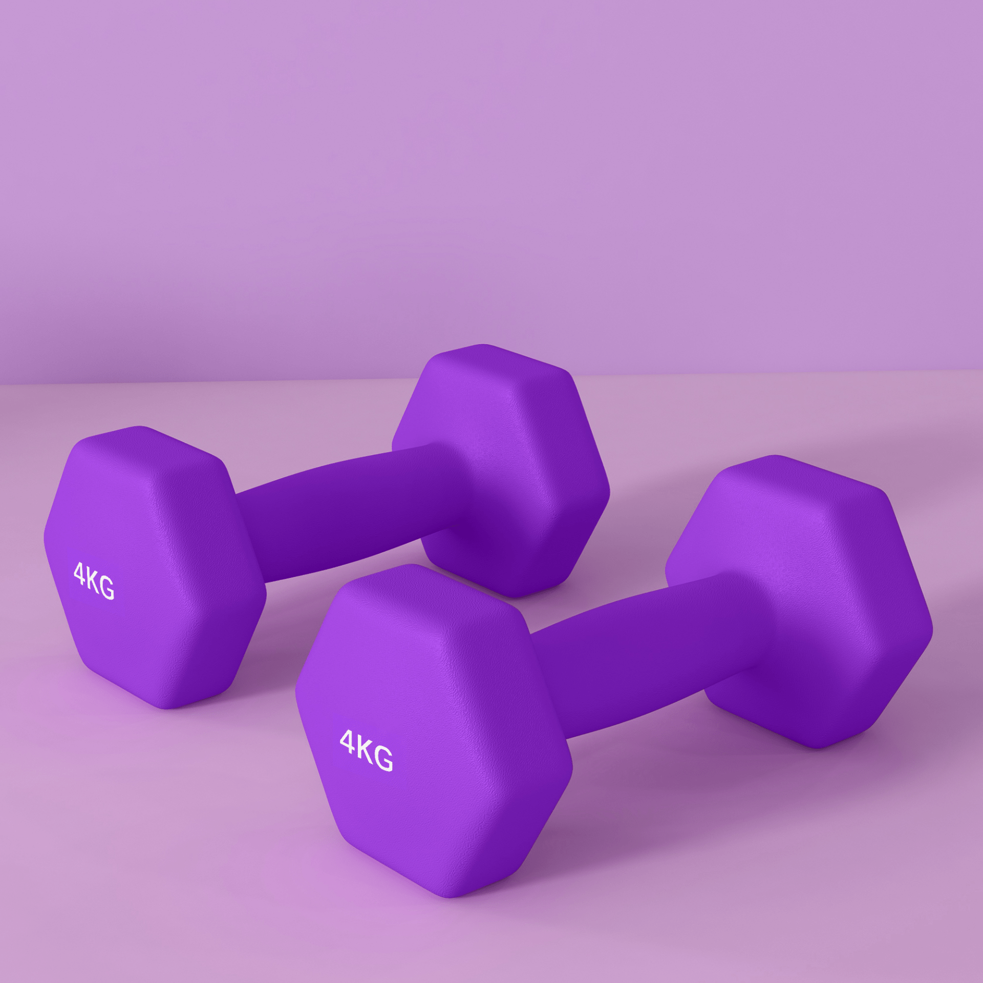 SPORTNOW 2 x 4kg Hex Dumbbell Set - Purple, Non-Slip Grip, Floor Protection - Fitness Max