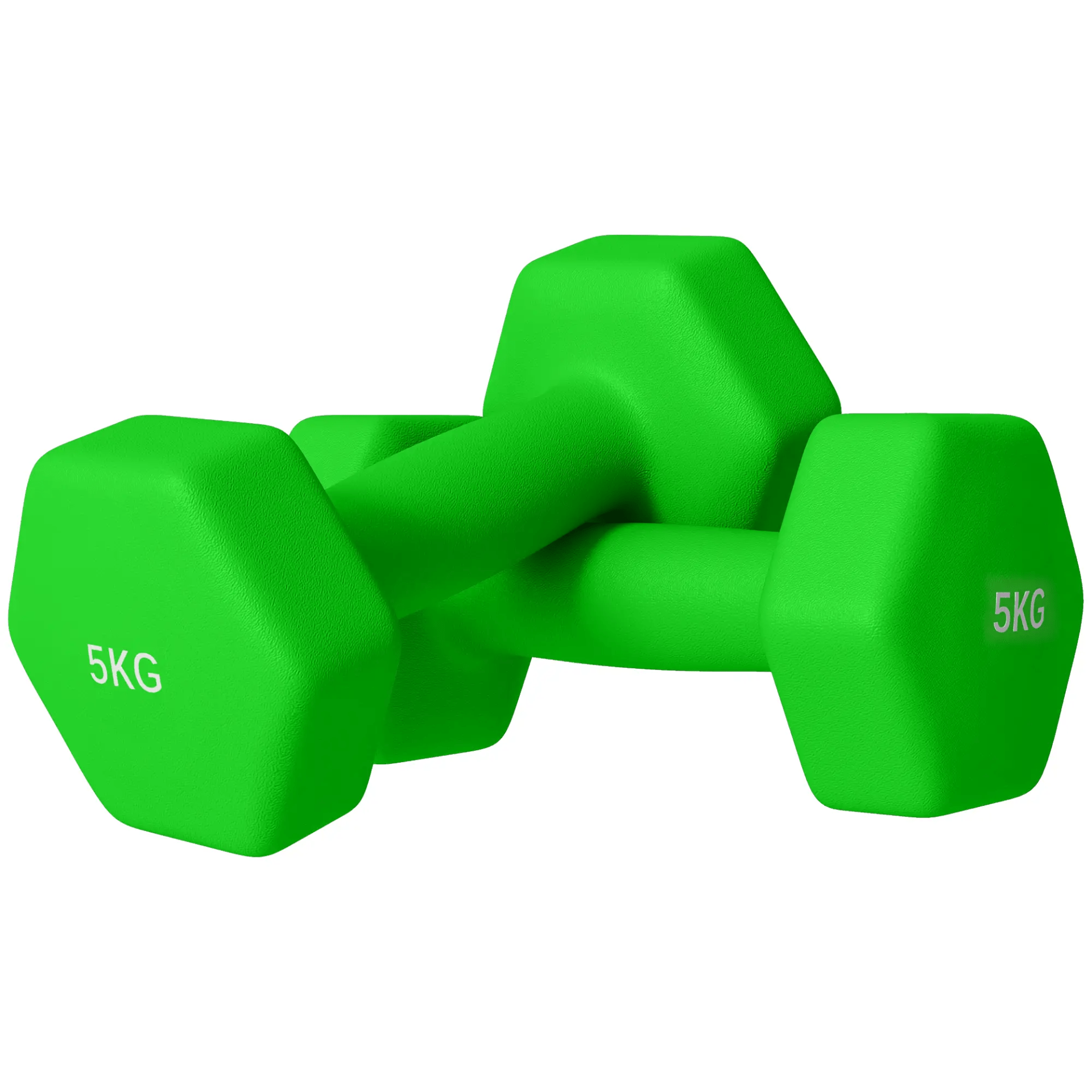 SPORTNOW 5kg Hex Dumbbells Set, Non-Slip Grip, Green - Fitness Max
