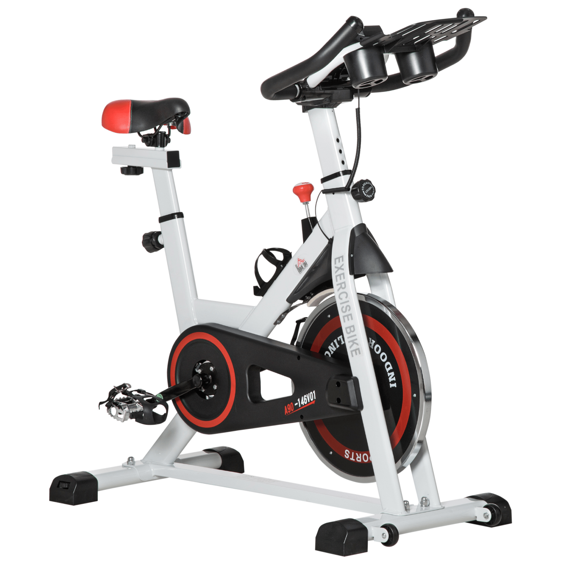 HOMCOM 8kg Flywheel Exercise Bike: Adjustable Height, Resistance, LCD Monitor, Home Gym - Fitness Max