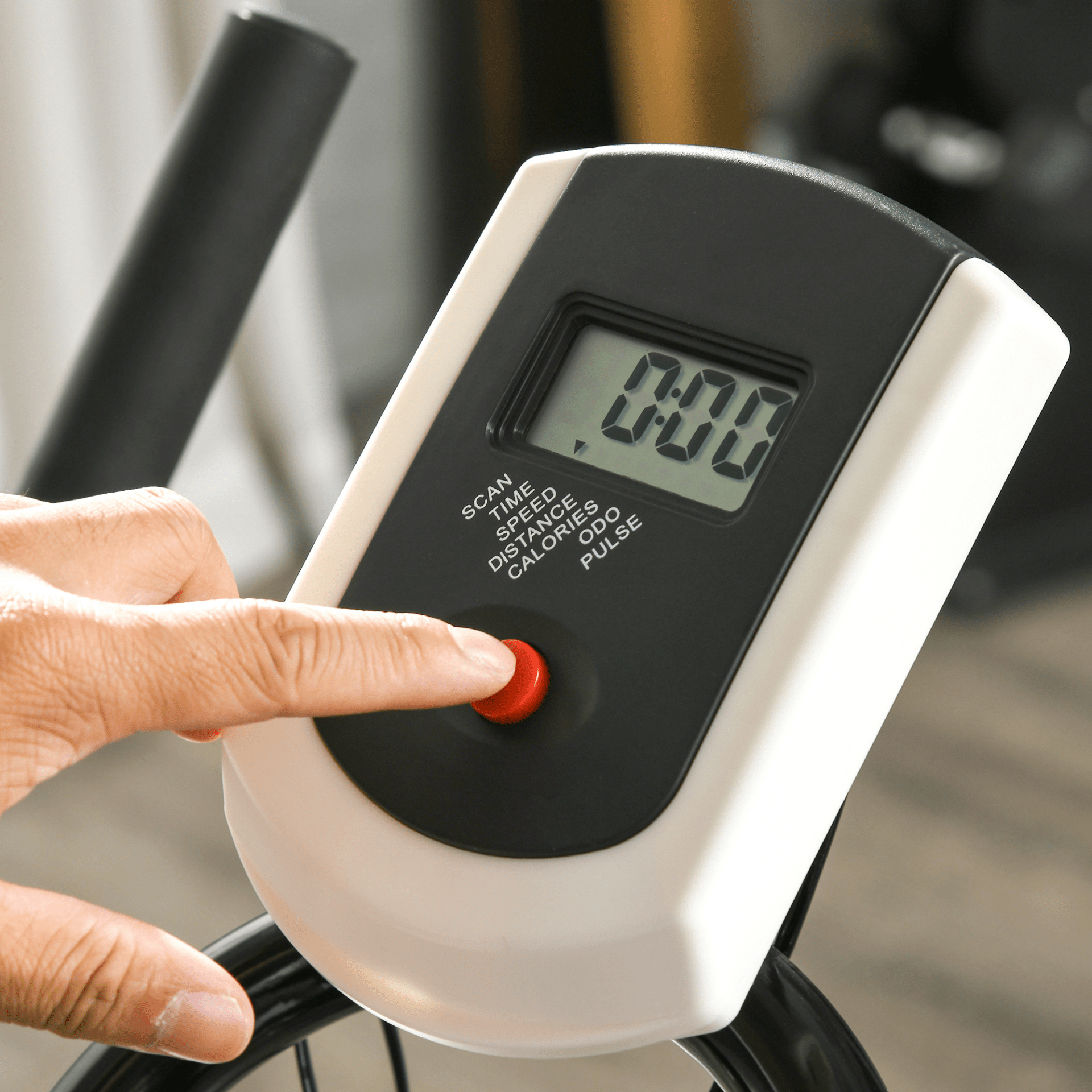 Indoor Exercise Bike with Adjustable Seat, LCD Monitor, Quiet Belt Drive - Fitness Max