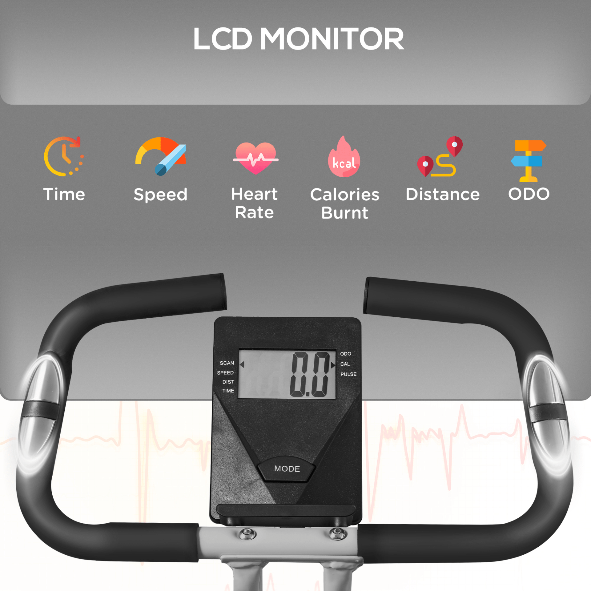 Exercise Bike SPORTNOW Foldable Exercise Bike with 8-Level Magnetic Resistance