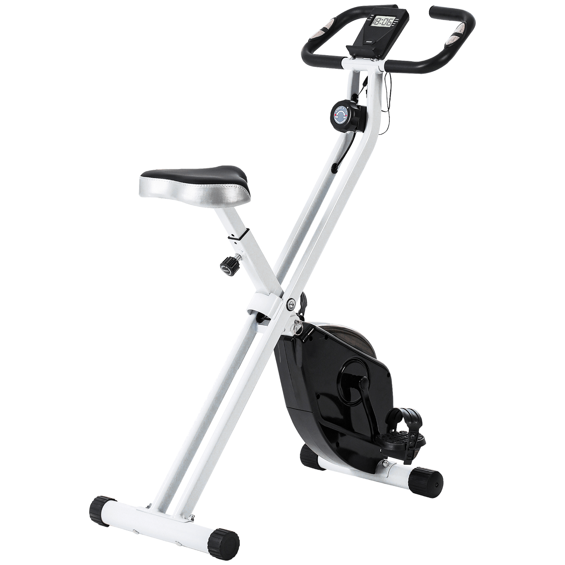 Sportnow Folding Exercise Bike with 8-Level Magnetic Resistance & Heart-Rate Sensor - Fitness Max