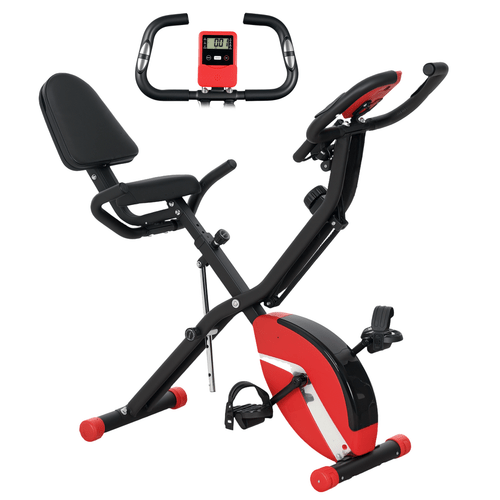 SPORTNOW Folding Exercise Bike with Arm Bands and Hand Pulse Sensor: UK Edition - Fitness Max