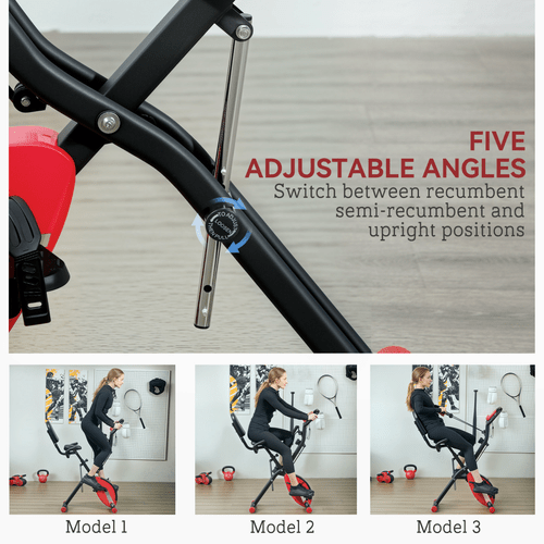 SPORTNOW Folding Exercise Bike with Arm Bands and Hand Pulse Sensor: UK Edition - Fitness Max