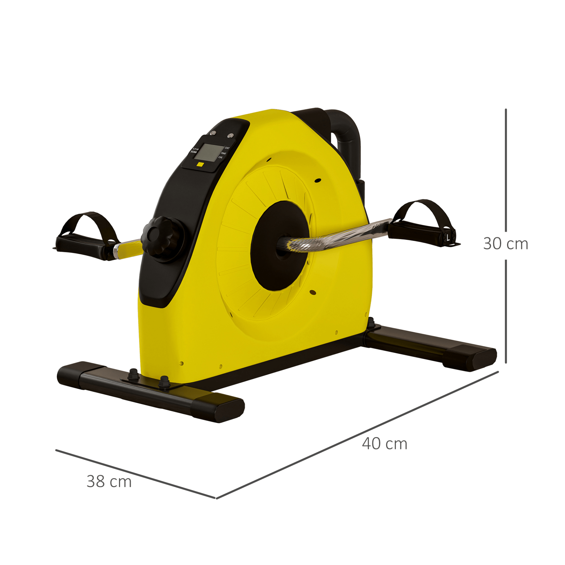 Exercise Bike SPORTNOW Mini Exercise Bike: Portable Pedal Exerciser - Yellow