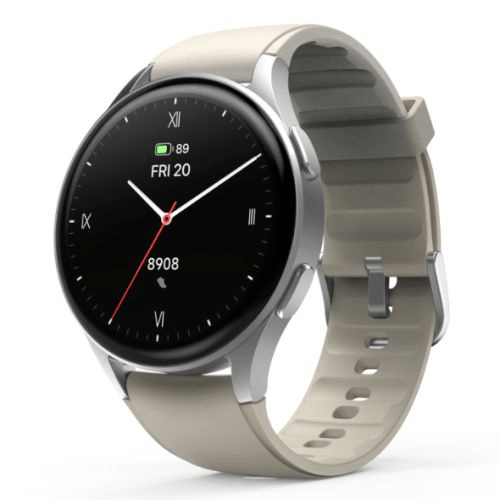 Hama 8900 Smart Watch with AMOLED Touch Screen, Waterproof, GPS, Beige/Silver. - Fitness Max