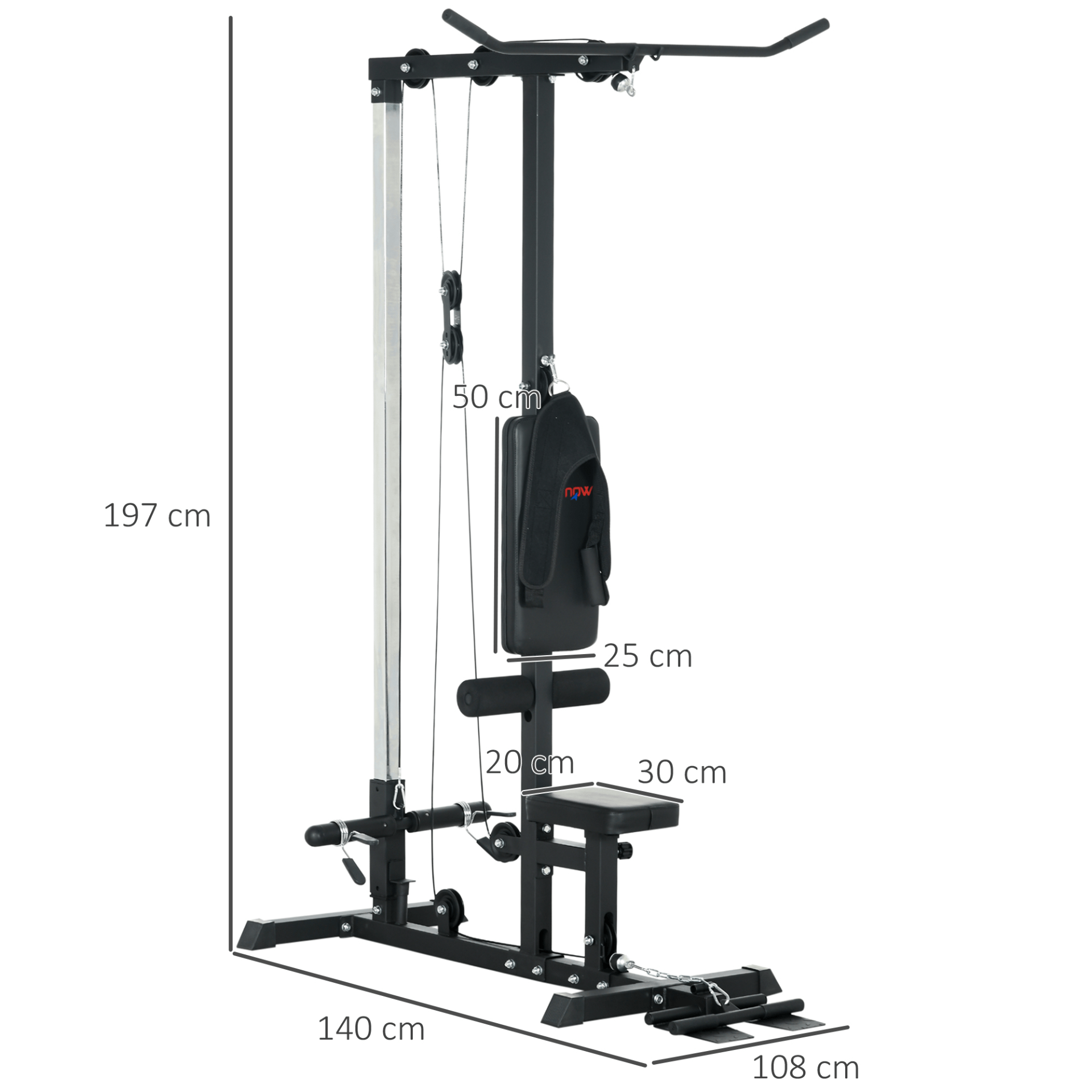 Multi Gym SPORTNOW Pull Up Station with Adjustable Seat for Chin ups