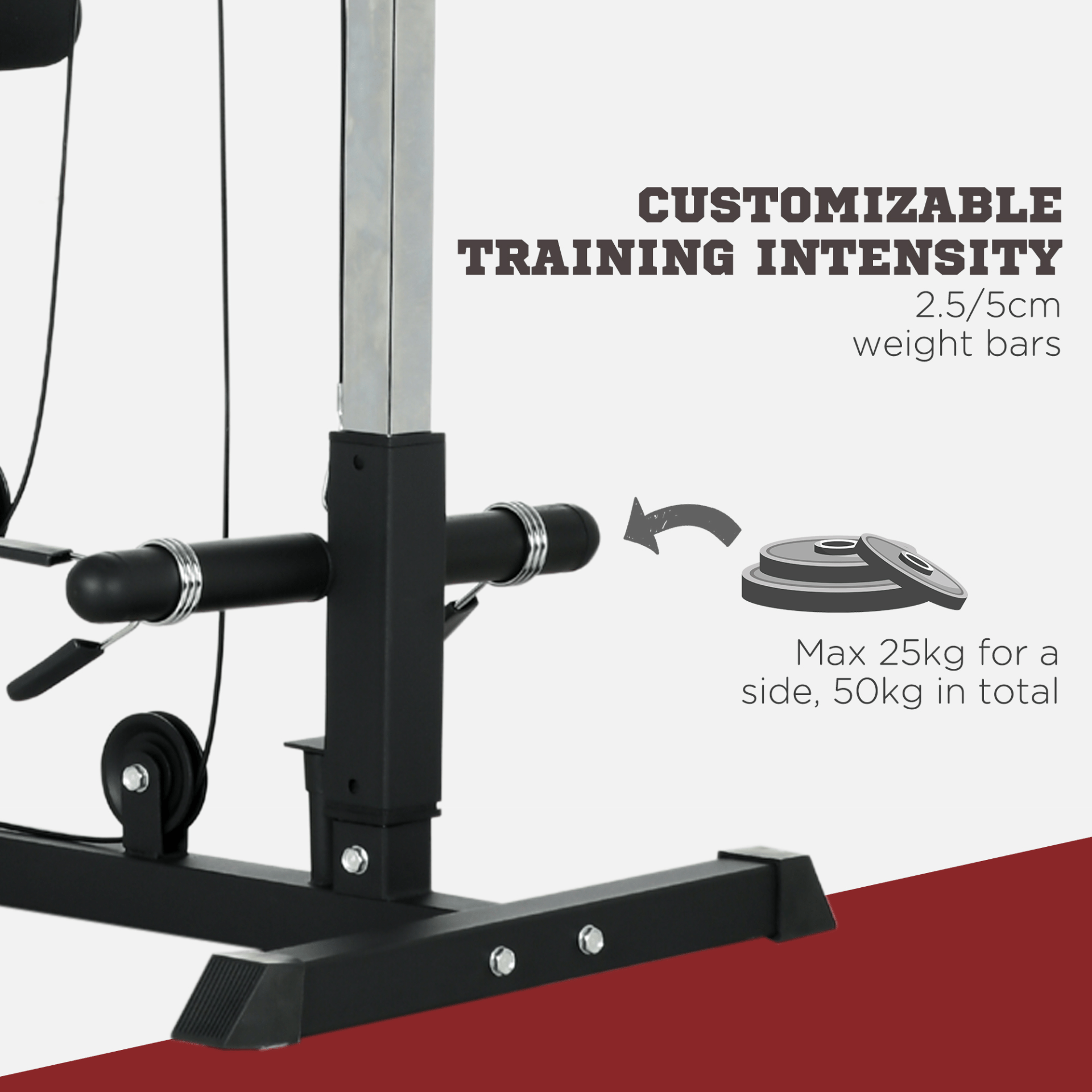 Multi Gym SPORTNOW Pull Up Station with Adjustable Seat for Chin ups