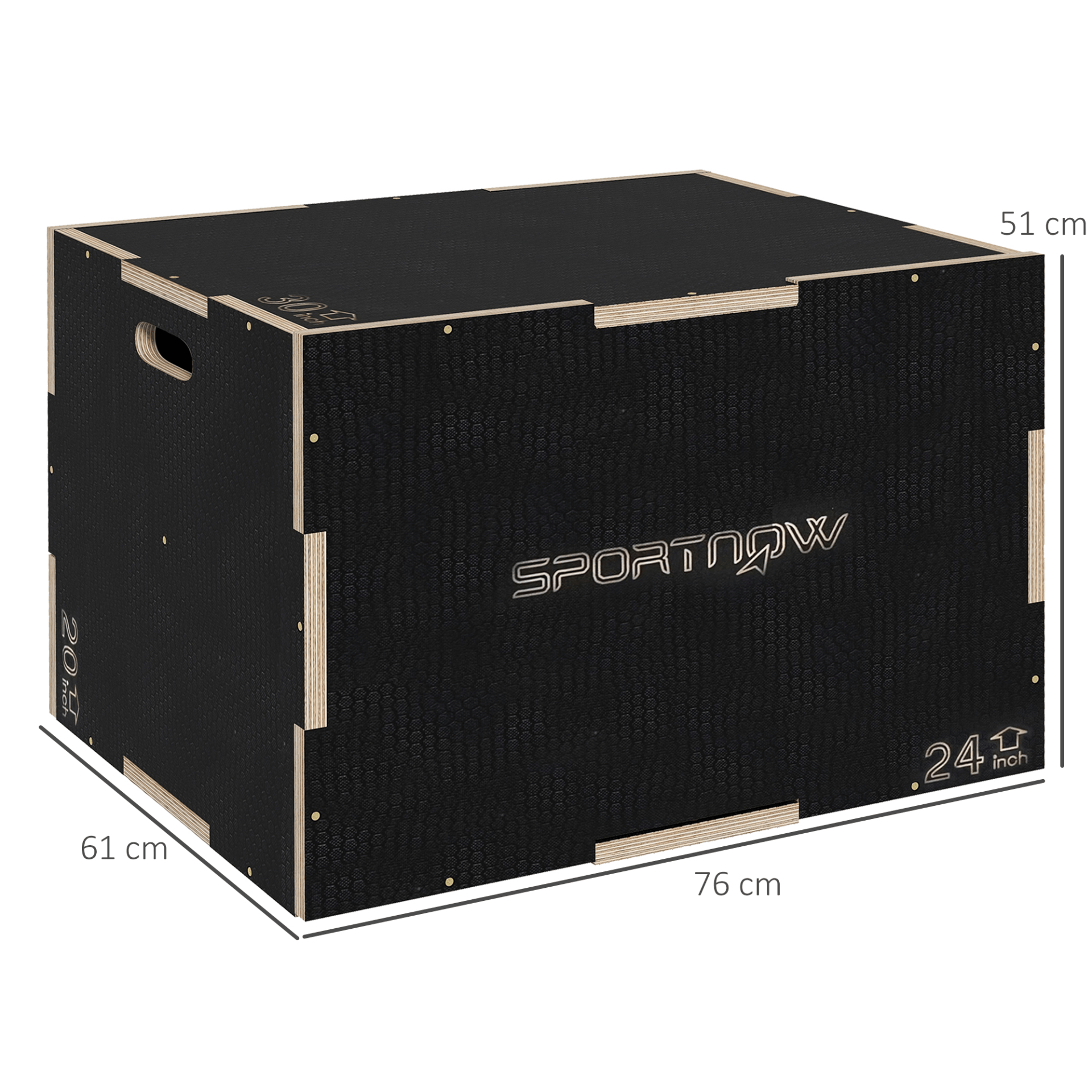 3-in-1 Wooden Plyo Box for Home Gym Workouts SPORTNOW - Fitness Max