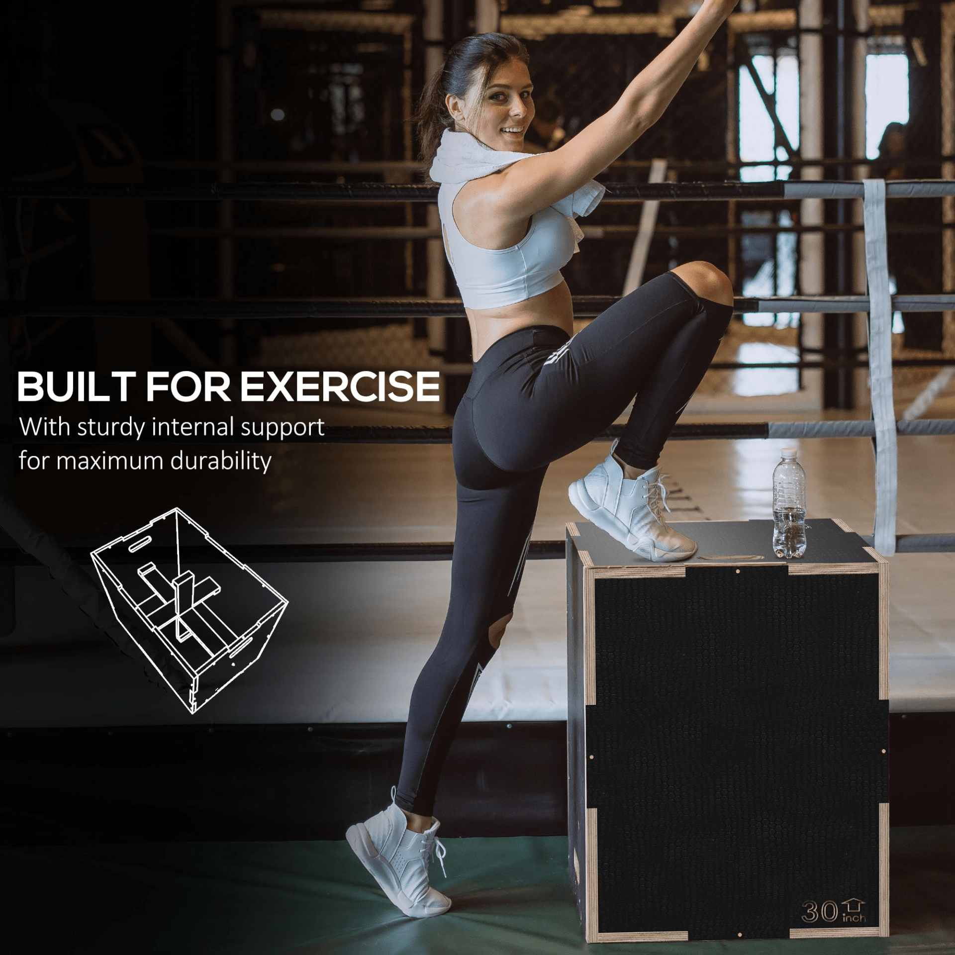 3-in-1 Wooden Plyo Box for Home Gym Workouts SPORTNOW - Fitness Max
