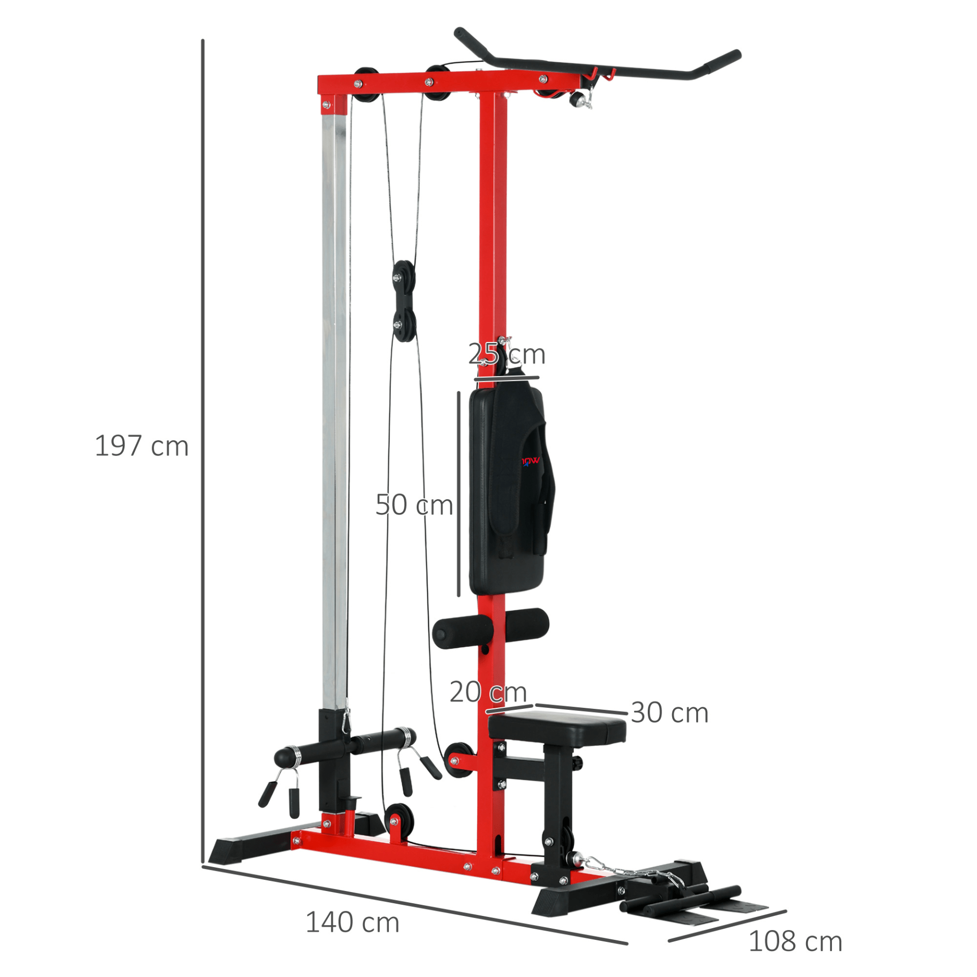 Power Tower SPORTNOW Multi-Function Power Tower with Adjustable Seat, Lat Pulldown