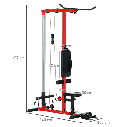 Power Tower SPORTNOW Multi-Function Power Tower with Adjustable Seat, Lat Pulldown