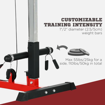 Power Tower SPORTNOW Multi-Function Power Tower with Adjustable Seat, Lat Pulldown