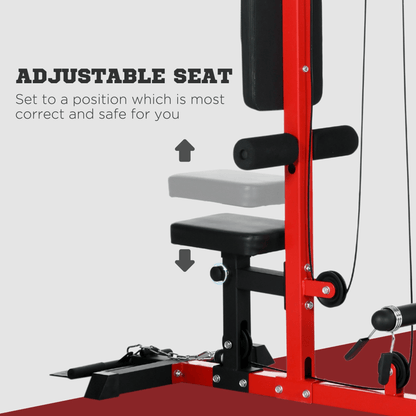 Power Tower SPORTNOW Multi-Function Power Tower with Adjustable Seat, Lat Pulldown