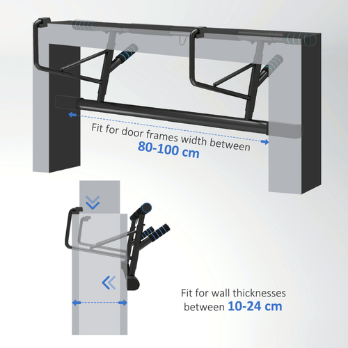 SPORTNOW Doorway Pull-Up Bar with Resistance Bands for Home Gym - Fitness Max