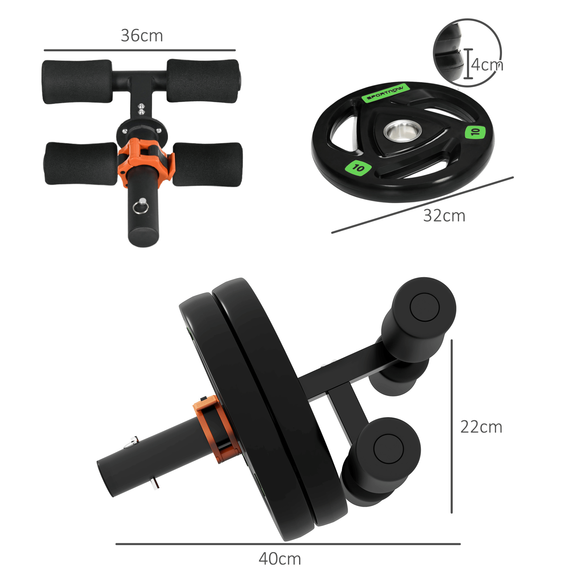 Tib Bar SPORTNOW Tib Bar with 2 x 10kg Olympic Weight Plates