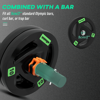 Tib Bar SPORTNOW Tib Bar with 2 x 10kg Olympic Weight Plates