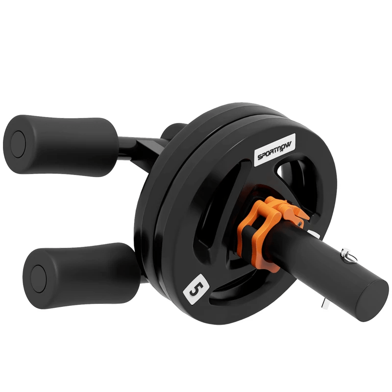 Tib Bar SPORTNOW Tib Bar with 2 x 5kg Olympic Weight Plates