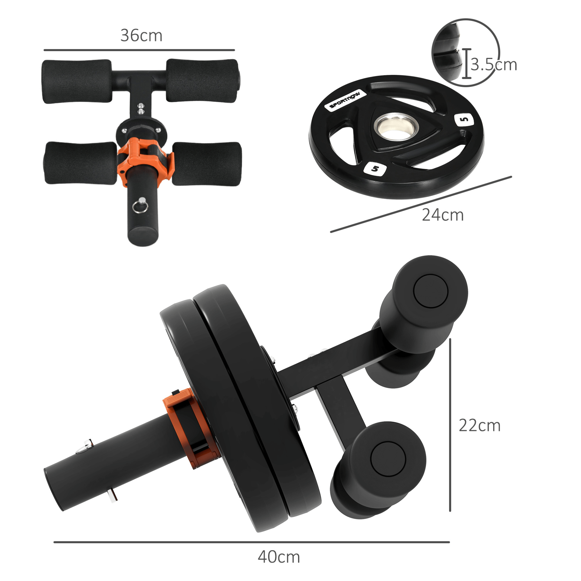 Tib Bar SPORTNOW Tib Bar with 2 x 5kg Olympic Weight Plates
