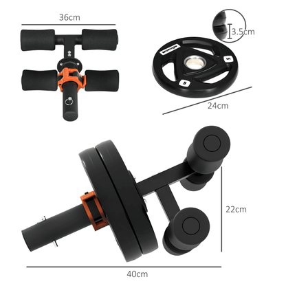 Tib Bar SPORTNOW Tib Bar with 2 x 5kg Olympic Weight Plates
