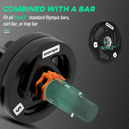 Tib Bar SPORTNOW Tib Bar with 2 x 5kg Olympic Weight Plates