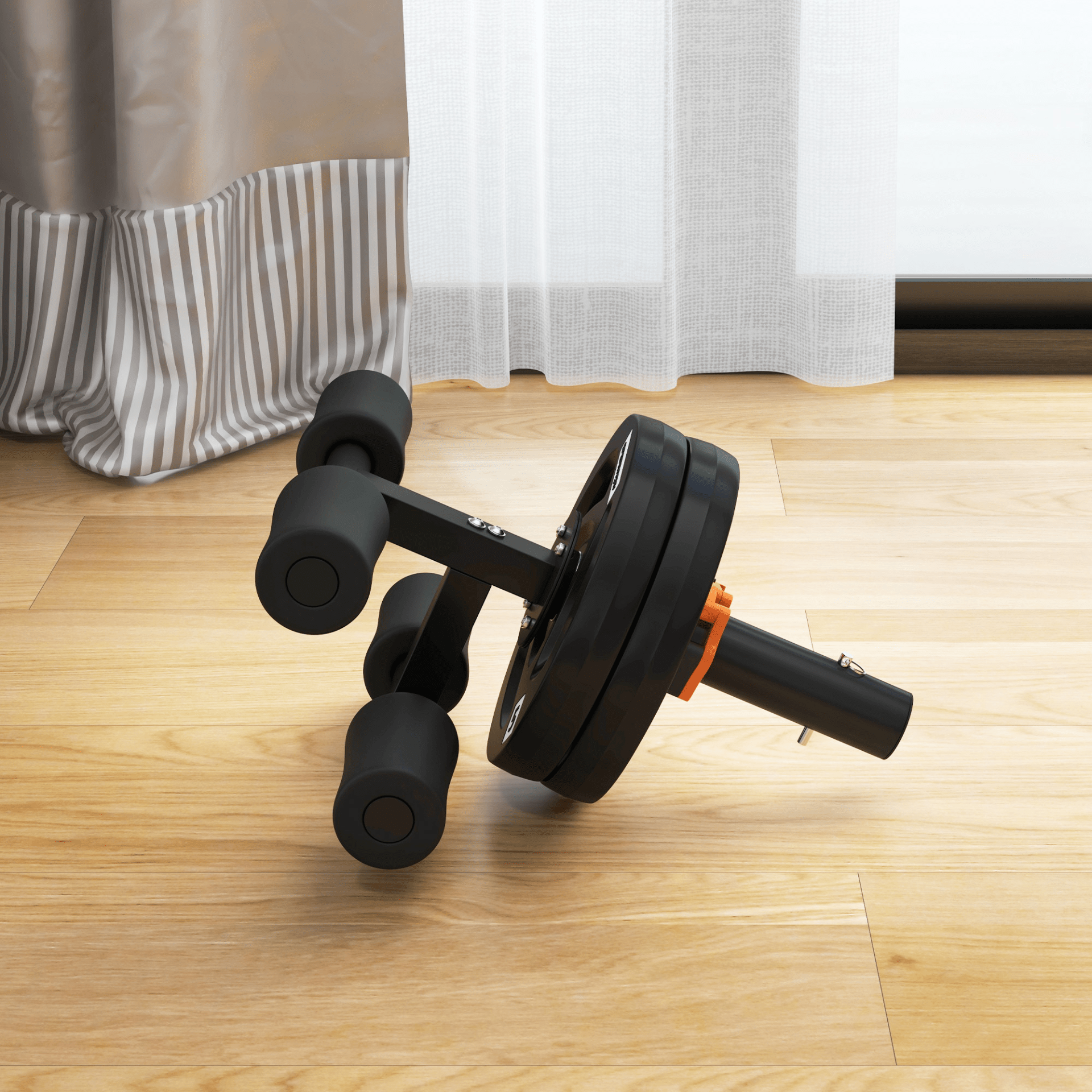 Tib Bar SPORTNOW Tib Bar with 2 x 5kg Olympic Weight Plates