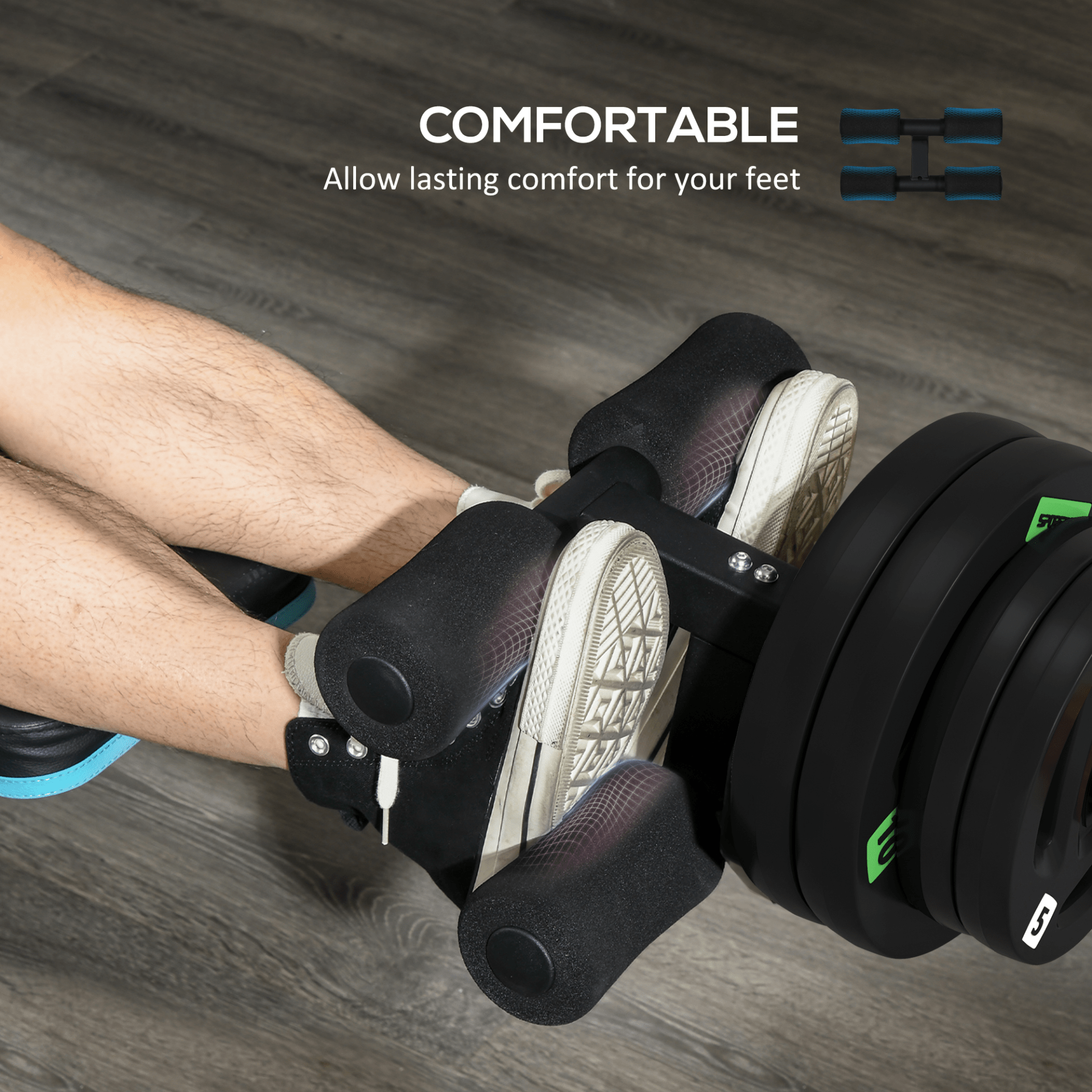 Tib Bar SPORTNOW Tib Bar with Olympic Weight Plates