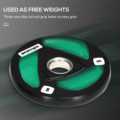 Tib Bar SPORTNOW Tib Bar with Olympic Weight Plates