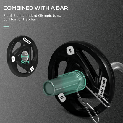 Tib Bar SPORTNOW Tib Bar with Olympic Weight Plates
