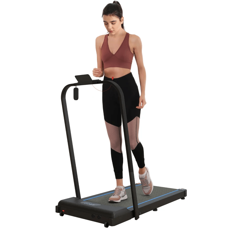 SPORTNOW 2.5HP Folding Treadmill with LED Display, Remote Control, Blue - Fitness Max